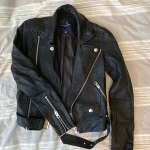 Black leather jacket